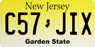 NJ license plate C57JIX