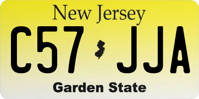 NJ license plate C57JJA