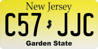 NJ license plate C57JJC