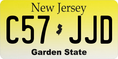 NJ license plate C57JJD