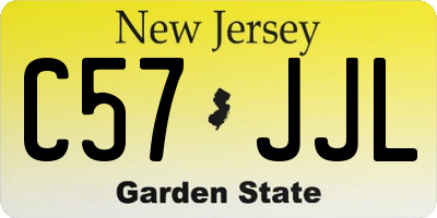 NJ license plate C57JJL