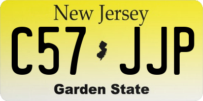 NJ license plate C57JJP