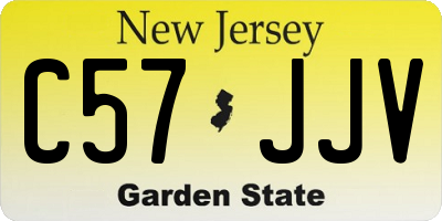 NJ license plate C57JJV