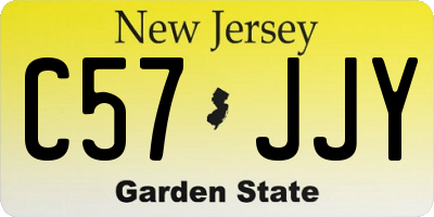 NJ license plate C57JJY
