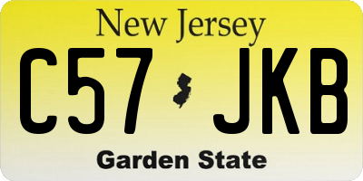 NJ license plate C57JKB