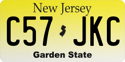 NJ license plate C57JKC