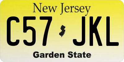 NJ license plate C57JKL