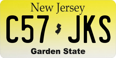 NJ license plate C57JKS