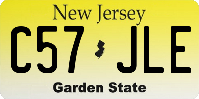 NJ license plate C57JLE