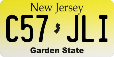 NJ license plate C57JLI