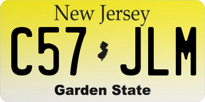 NJ license plate C57JLM