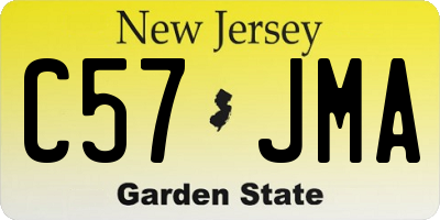 NJ license plate C57JMA