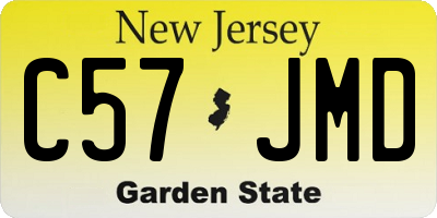 NJ license plate C57JMD