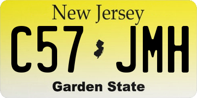 NJ license plate C57JMH