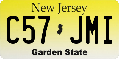 NJ license plate C57JMI