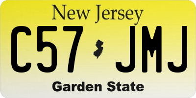 NJ license plate C57JMJ