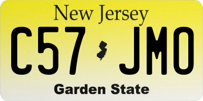 NJ license plate C57JMO