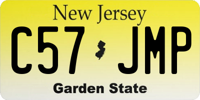 NJ license plate C57JMP
