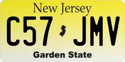 NJ license plate C57JMV