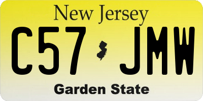 NJ license plate C57JMW