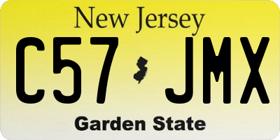 NJ license plate C57JMX
