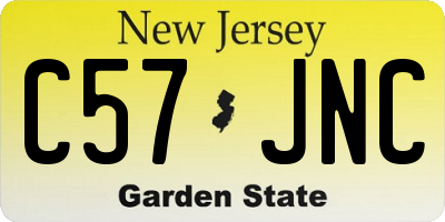 NJ license plate C57JNC