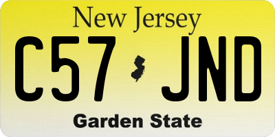 NJ license plate C57JND