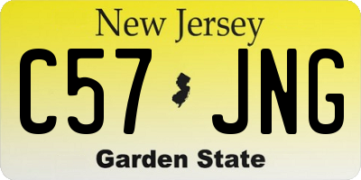 NJ license plate C57JNG