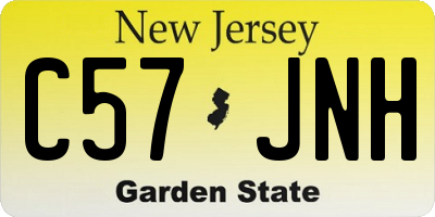 NJ license plate C57JNH