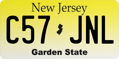 NJ license plate C57JNL