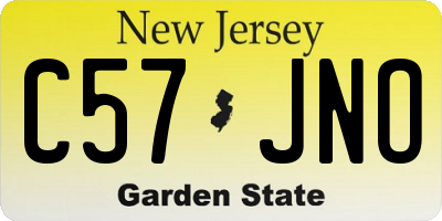 NJ license plate C57JNO