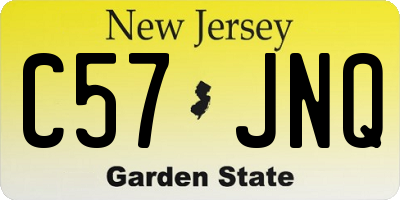 NJ license plate C57JNQ