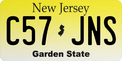 NJ license plate C57JNS
