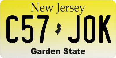 NJ license plate C57JOK