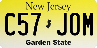 NJ license plate C57JOM