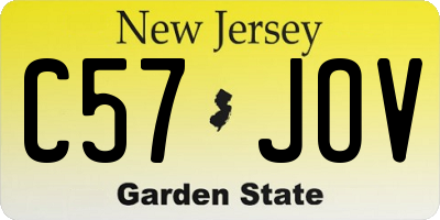 NJ license plate C57JOV