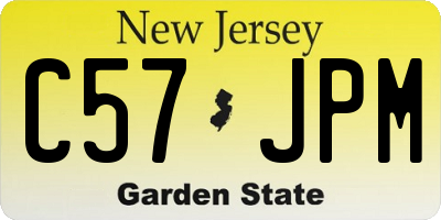 NJ license plate C57JPM