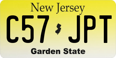NJ license plate C57JPT