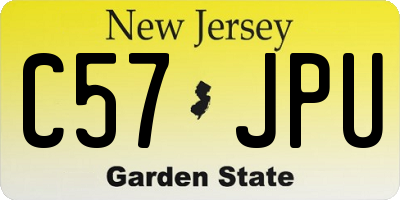 NJ license plate C57JPU