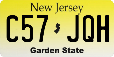 NJ license plate C57JQH