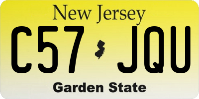 NJ license plate C57JQU