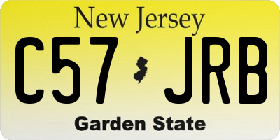 NJ license plate C57JRB