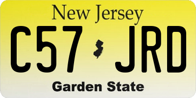 NJ license plate C57JRD
