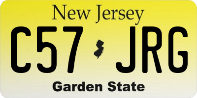 NJ license plate C57JRG