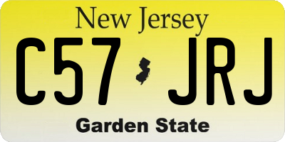 NJ license plate C57JRJ