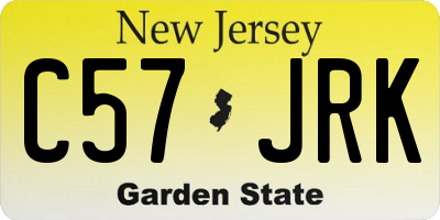 NJ license plate C57JRK