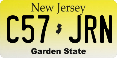 NJ license plate C57JRN