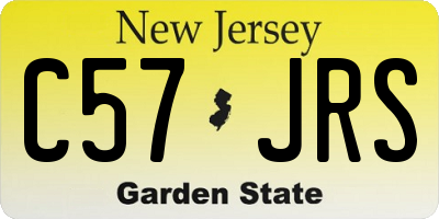NJ license plate C57JRS