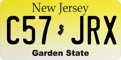 NJ license plate C57JRX