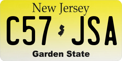 NJ license plate C57JSA
